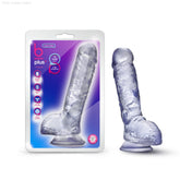 B Yours Plus By Blush® | Hearty n’ Hefty Clear 9-Inch Long Dildo With Balls & Suction Cup Base-French Quarter Lingerie